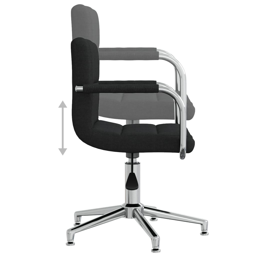 Chaise pivotante de bureau Noir Tissu Chaises de bureau vidaXL