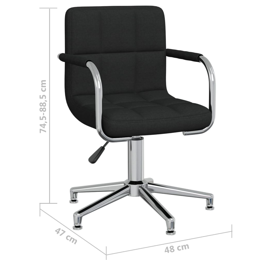 Chaise pivotante de bureau Noir Tissu Chaises de bureau vidaXL