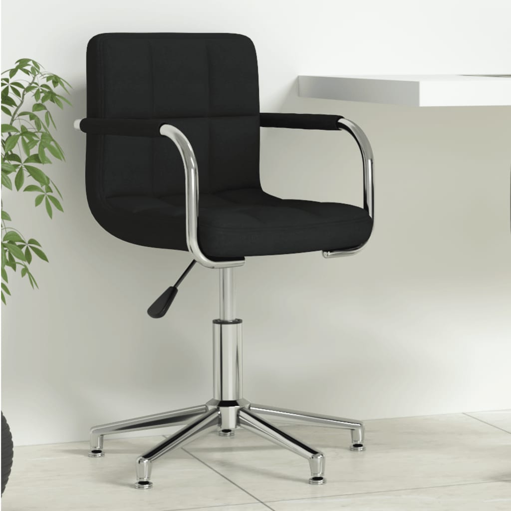 Chaise pivotante de bureau Noir Tissu Chaises de bureau vidaXL