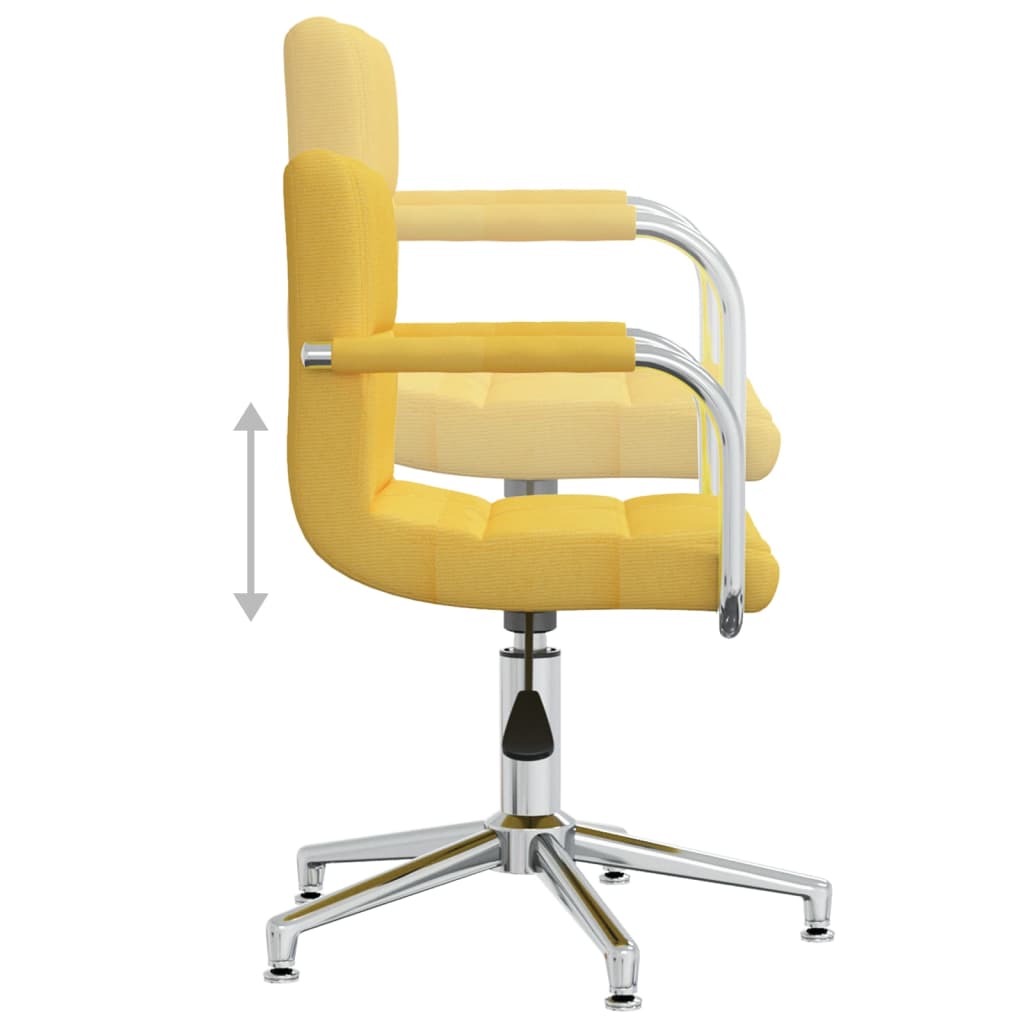 Chaise pivotante de bureau Jaune moutarde Tissu Chaises de bureau vidaXL