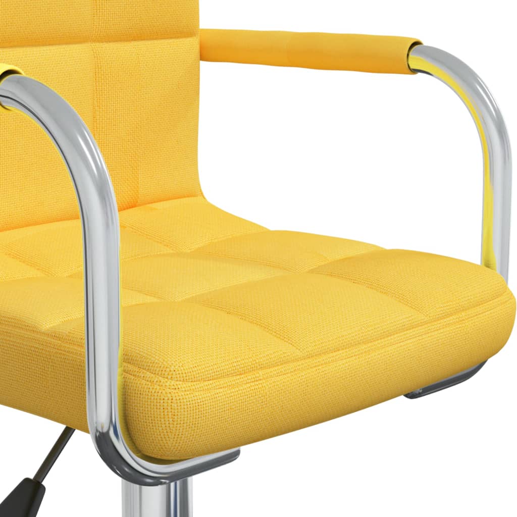 Chaise pivotante de bureau Jaune moutarde Tissu Chaises de bureau vidaXL