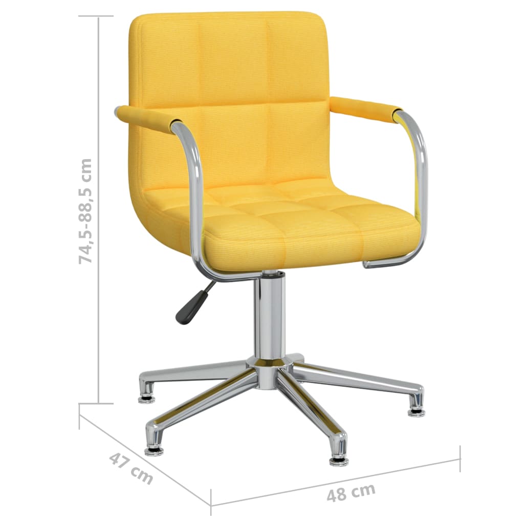 Chaise pivotante de bureau Jaune moutarde Tissu Chaises de bureau vidaXL