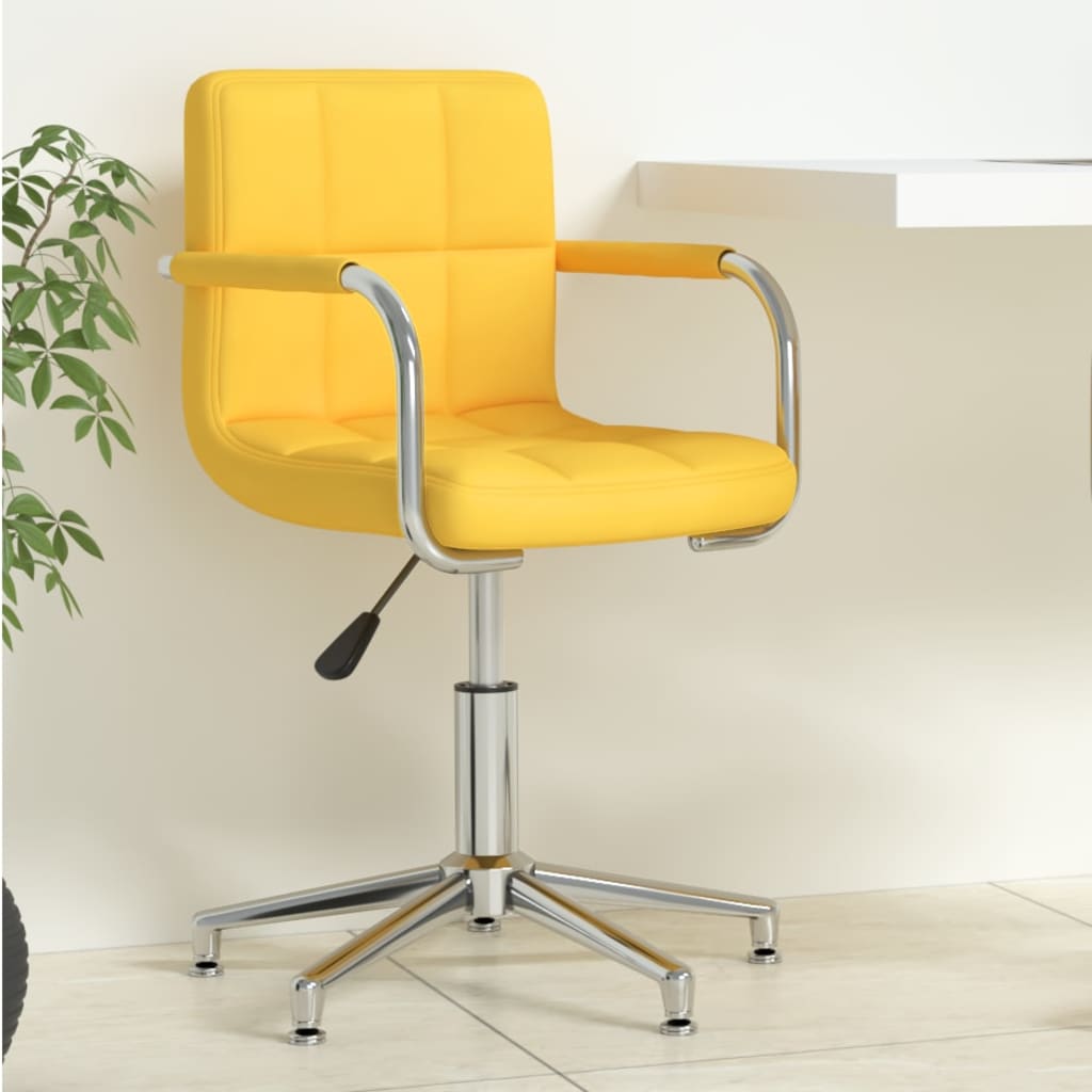 Chaise pivotante de bureau Jaune moutarde Tissu Chaises de bureau vidaXL