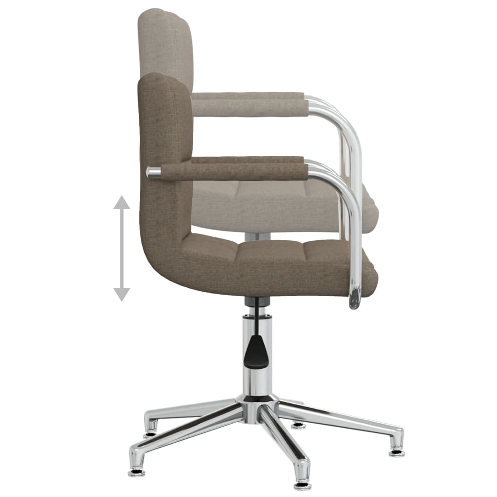 Chaise pivotante de bureau Taupe Tissu Chaises de bureau vidaXL