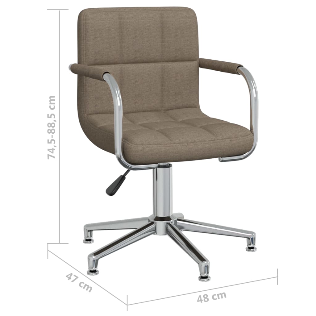 Chaise pivotante de bureau Taupe Tissu Chaises de bureau vidaXL