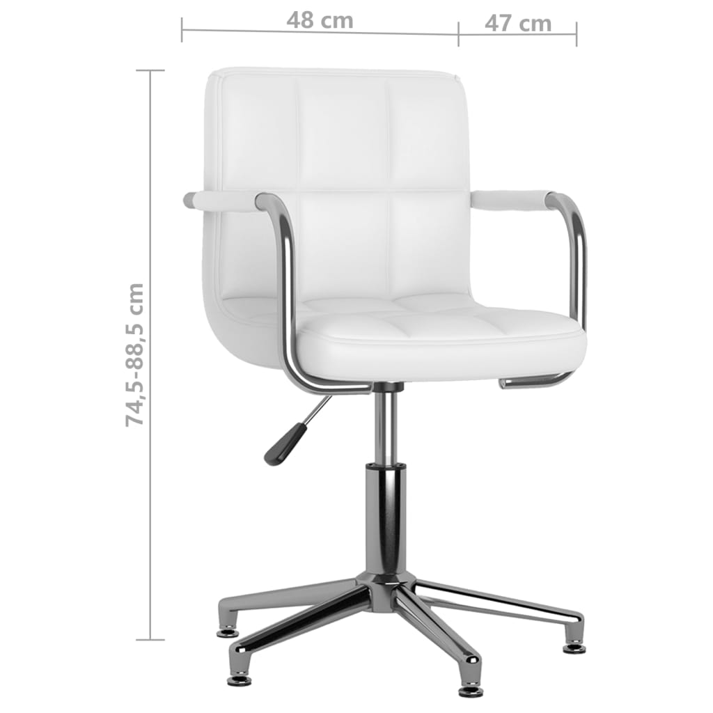 Chaise de bureau pivotante Blanc Similicuir Chaises de bureau vidaXL   