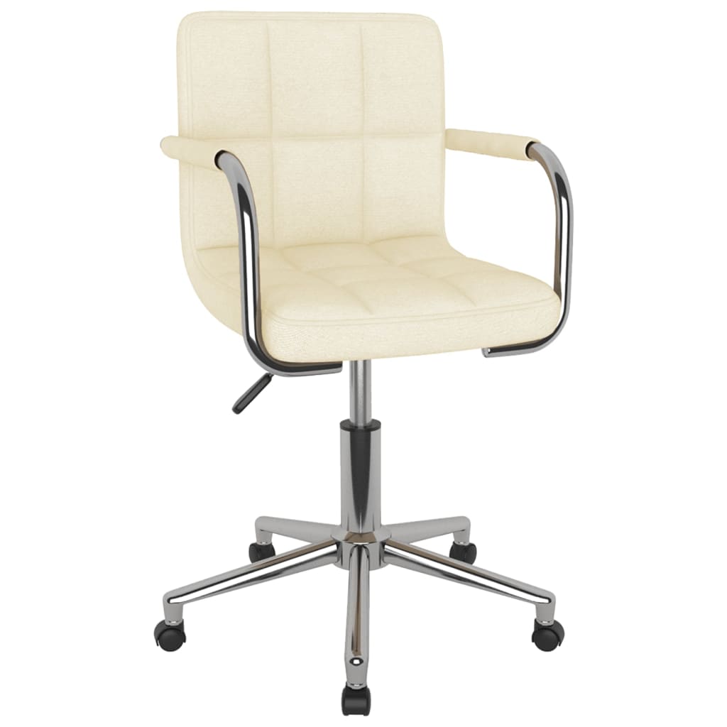 Chaise pivotante de bureau Crème Tissu Chaises de bureau vidaXL