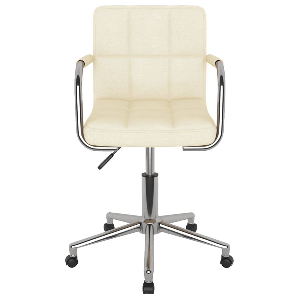 Chaise pivotante de bureau Crème Tissu Chaises de bureau vidaXL