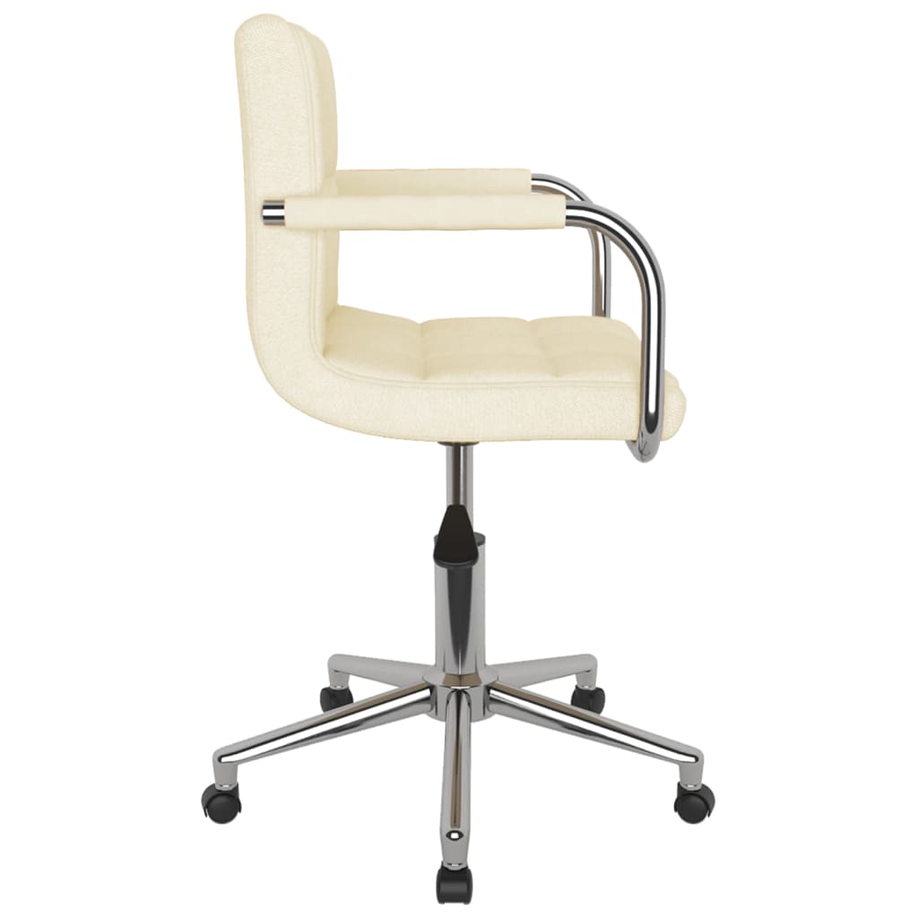 Chaise pivotante de bureau Crème Tissu Chaises de bureau vidaXL