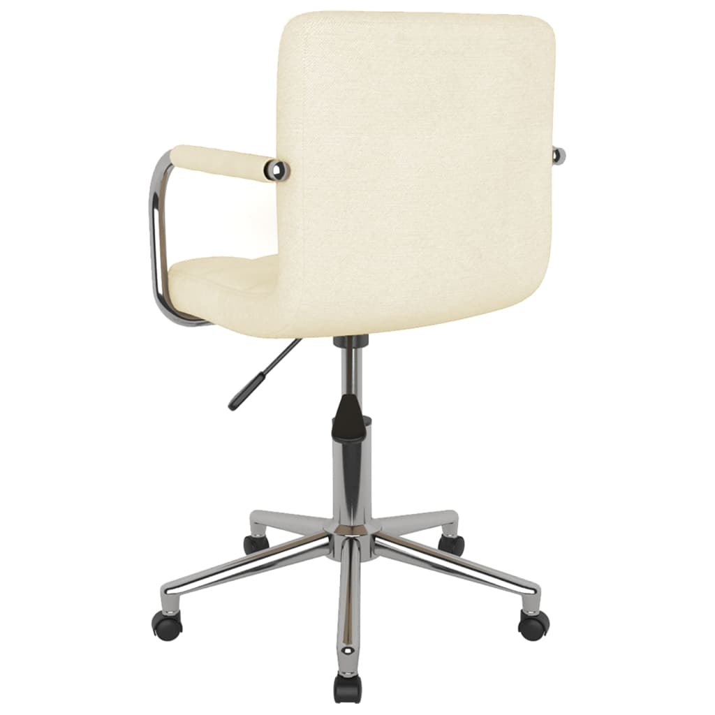 Chaise pivotante de bureau Crème Tissu Chaises de bureau vidaXL