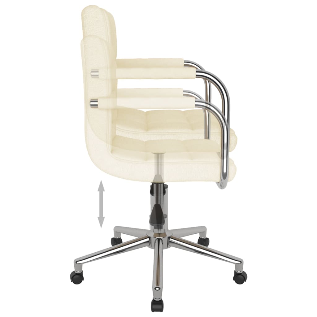 Chaise pivotante de bureau Crème Tissu Chaises de bureau vidaXL