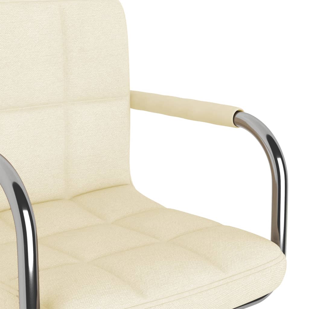 Chaise pivotante de bureau Crème Tissu Chaises de bureau vidaXL