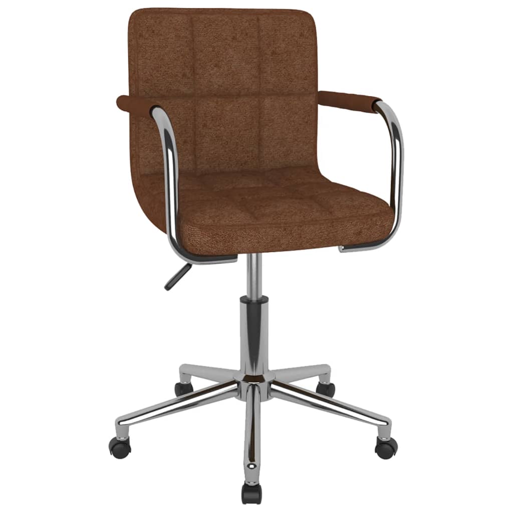 Chaise pivotante de bureau Marron Tissu Chaises de bureau vidaXL