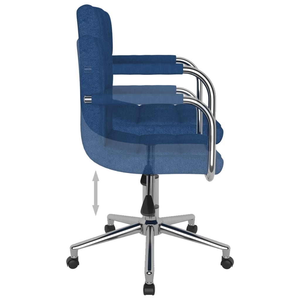 Chaise pivotante de bureau Bleu Tissu Chaises de bureau vidaXL