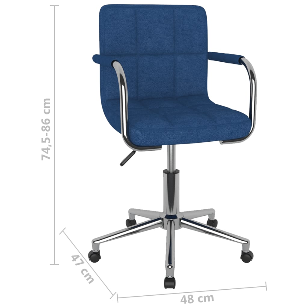 Chaise pivotante de bureau Bleu Tissu Chaises de bureau vidaXL