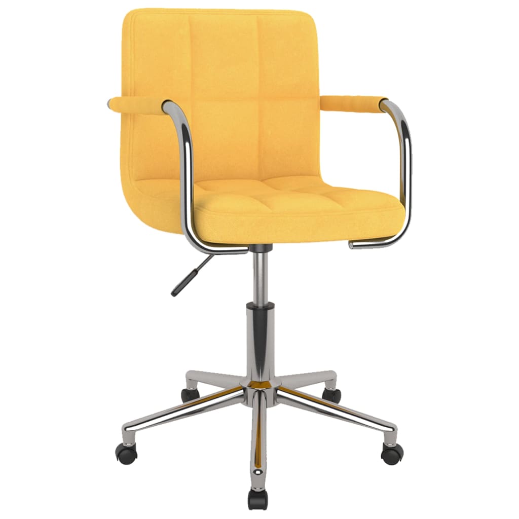 Chaise pivotante de bureau Jaune moutarde Tissu Chaises de bureau vidaXL