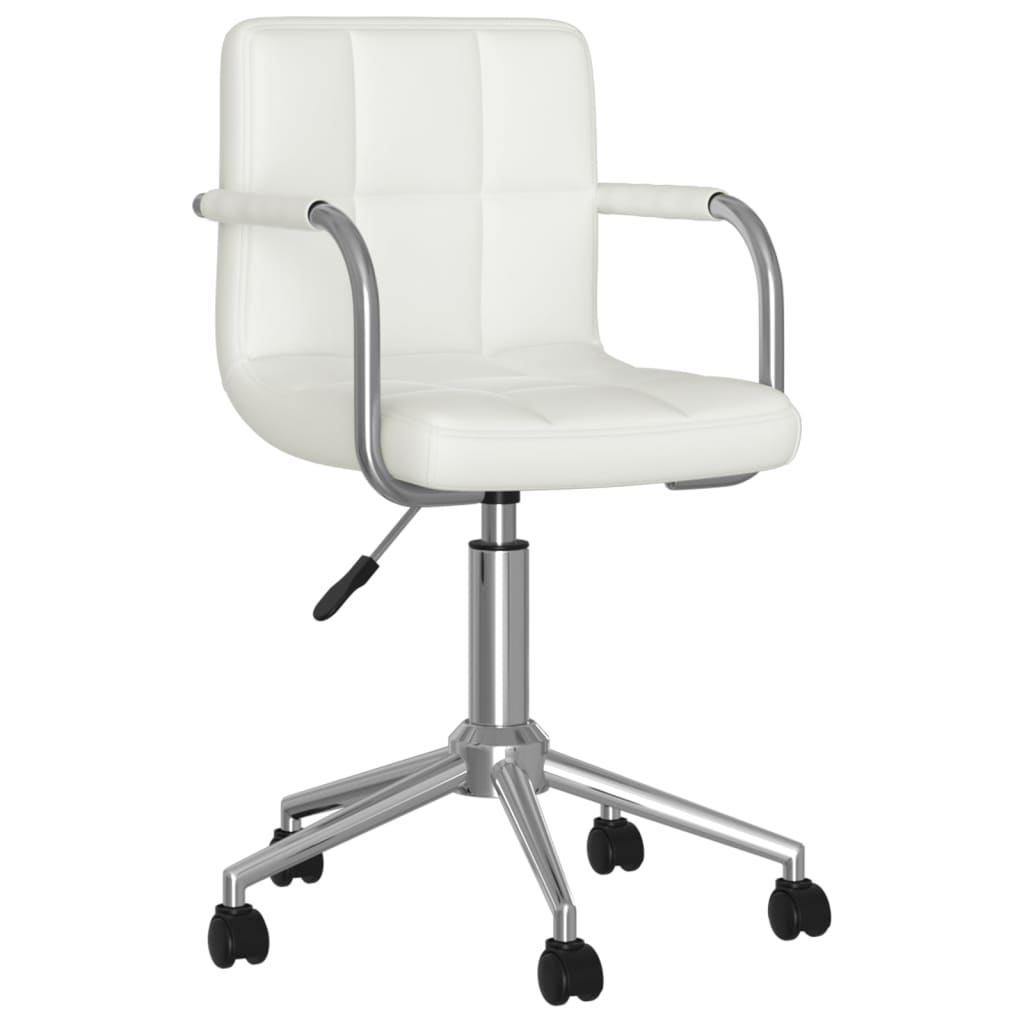 Chaise de bureau pivotante Blanc Similicuir Chaises de bureau vidaXL   