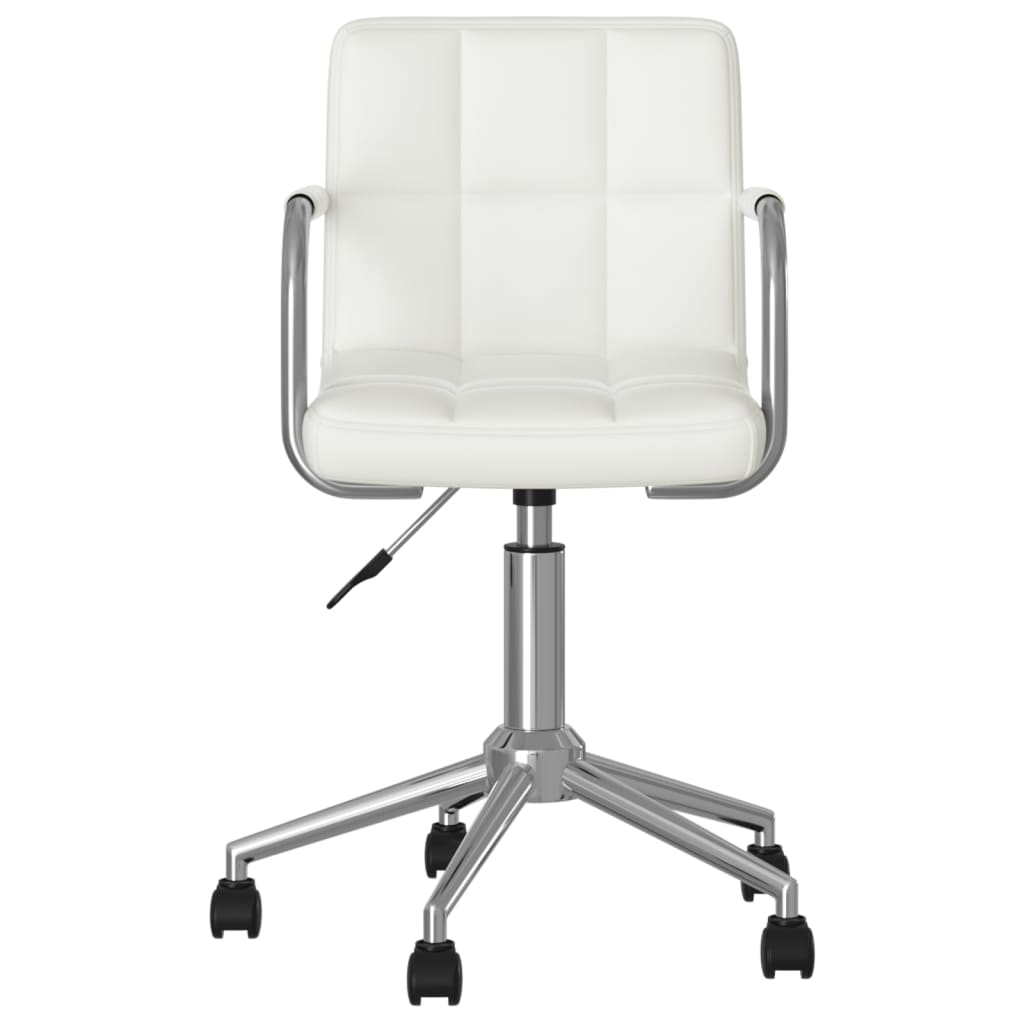 Chaise de bureau pivotante Blanc Similicuir Chaises de bureau vidaXL   