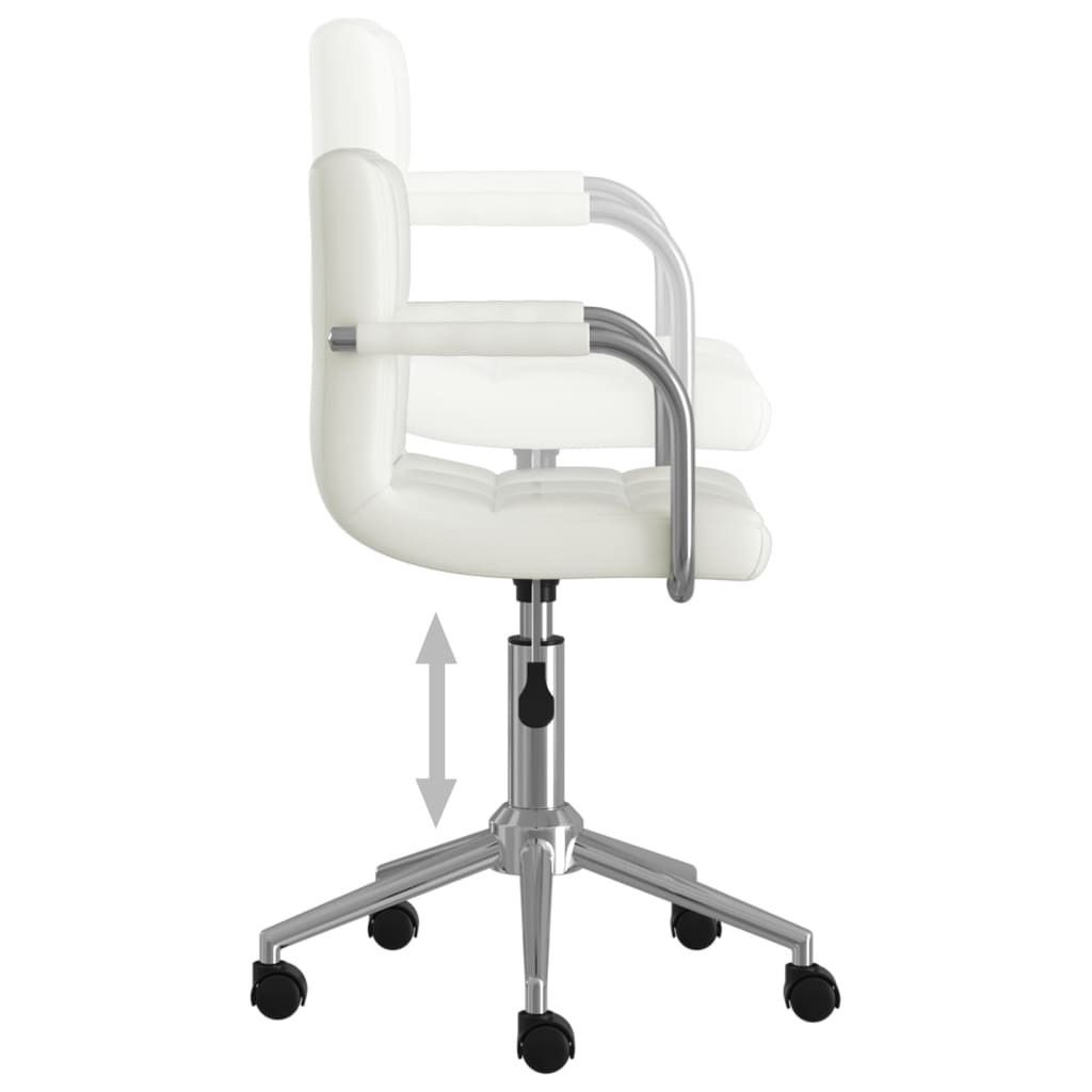 Chaise de bureau pivotante Blanc Similicuir Chaises de bureau vidaXL   