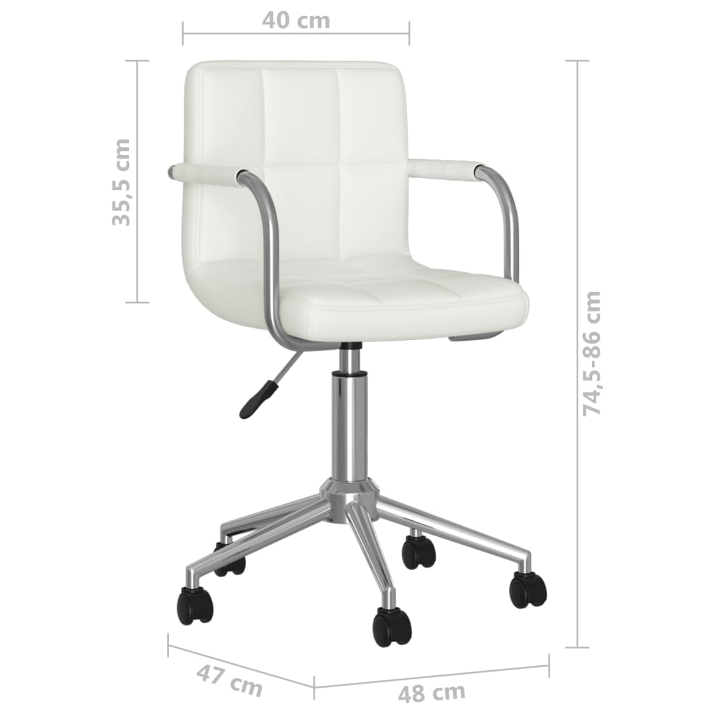 Chaise de bureau pivotante Blanc Similicuir Chaises de bureau vidaXL   