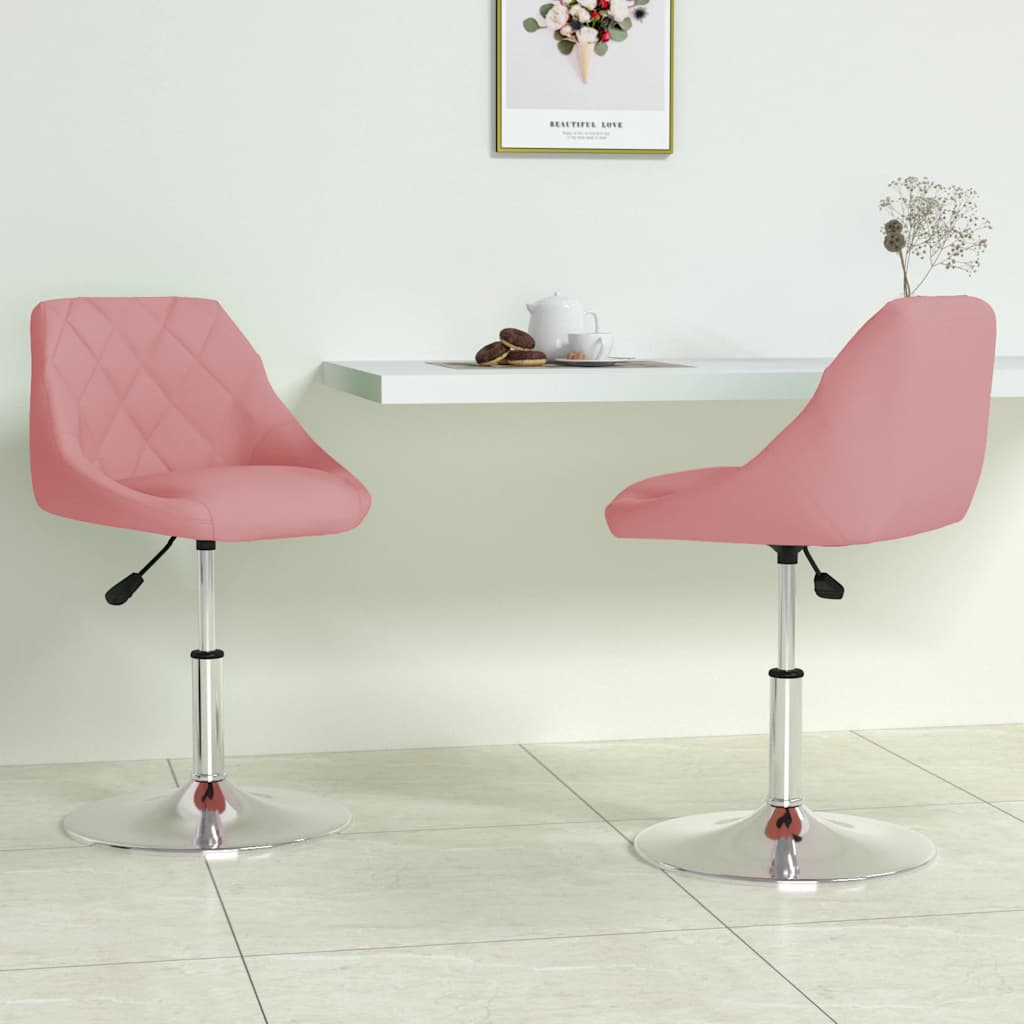 Chaises pivotantes à manger lot de 2 Rose Velours Chaises de cuisine vidaXL