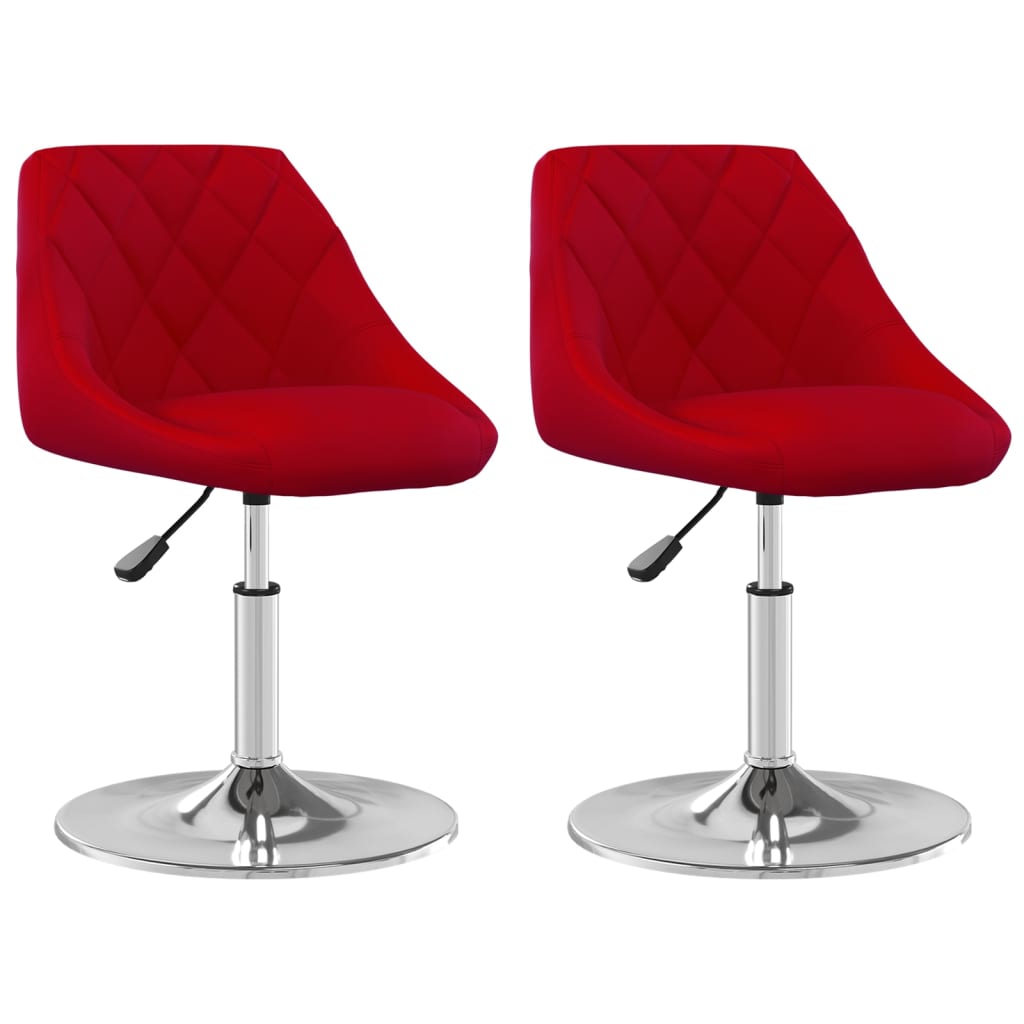 Chaises pivotantes à manger lot de 2 Rouge bordeaux Velours Chaises de cuisine vidaXL   