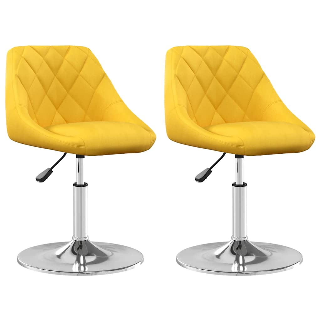 Chaises à manger pivotantes lot de 2 jaune moutarde velours Chaises de cuisine vidaXL