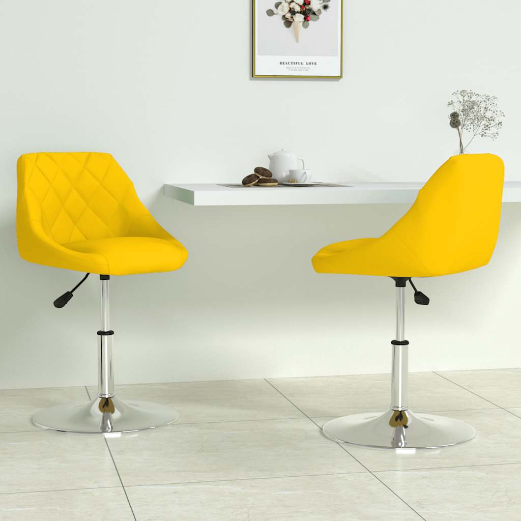 Chaises à manger pivotantes lot de 2 jaune moutarde velours Chaises de cuisine vidaXL