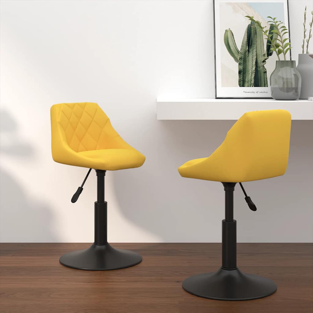 Chaises à manger pivotantes lot de 2 jaune moutarde velours Chaises de cuisine vidaXL