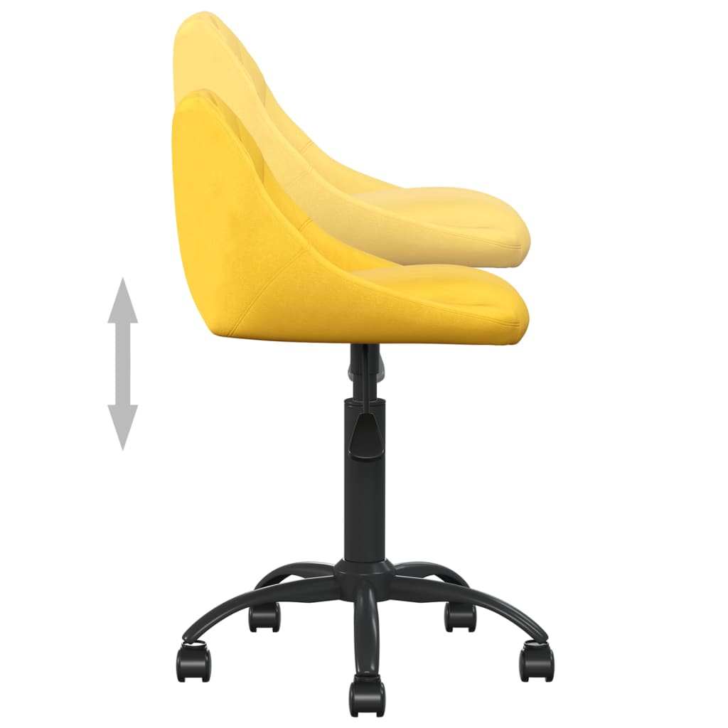 Chaise de salle à manger Jaune moutarde Velours Chaises de cuisine vidaXL   