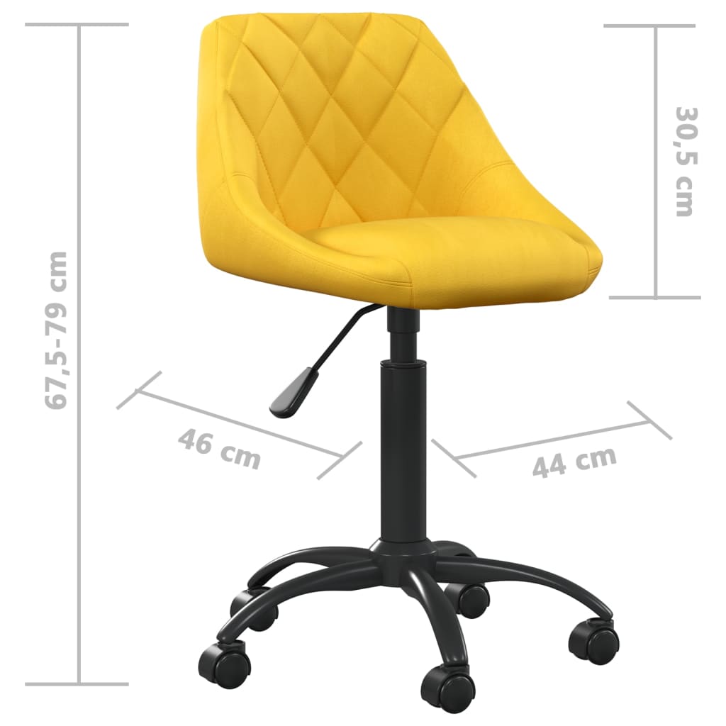 Chaise de salle à manger Jaune moutarde Velours Chaises de cuisine vidaXL   