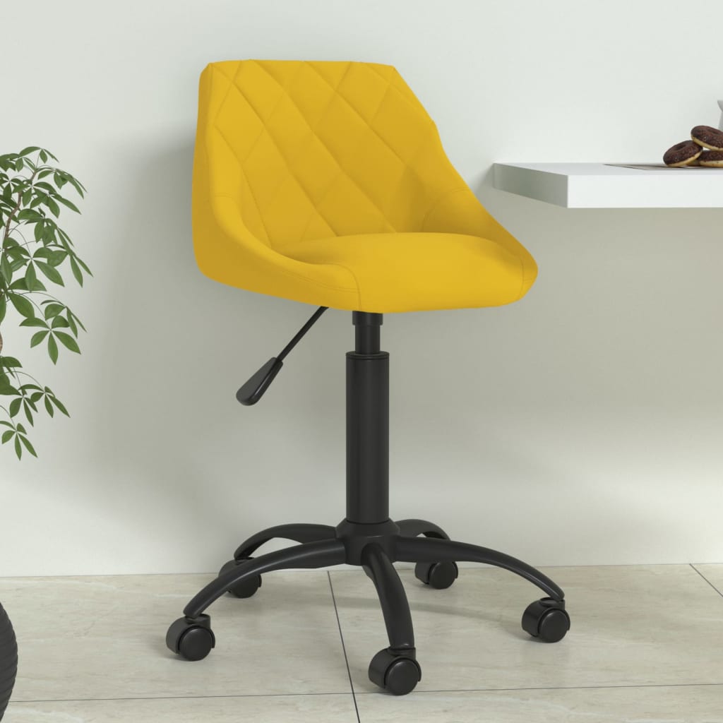 Chaise de salle à manger Jaune moutarde Velours Chaises de cuisine vidaXL   