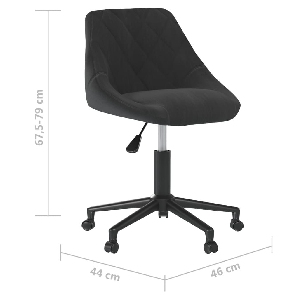 Chaise pivotante de bureau Noir Velours