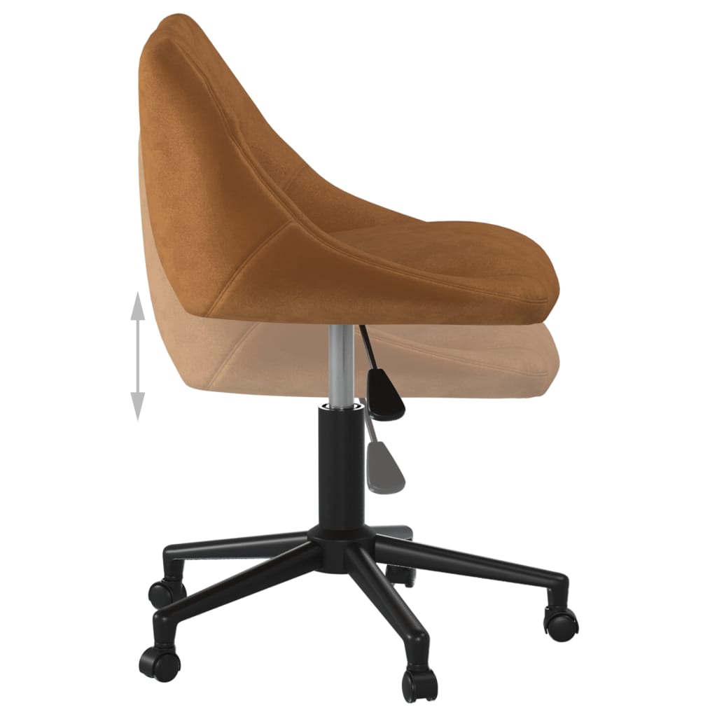 Chaise pivotante de bureau Marron Velours