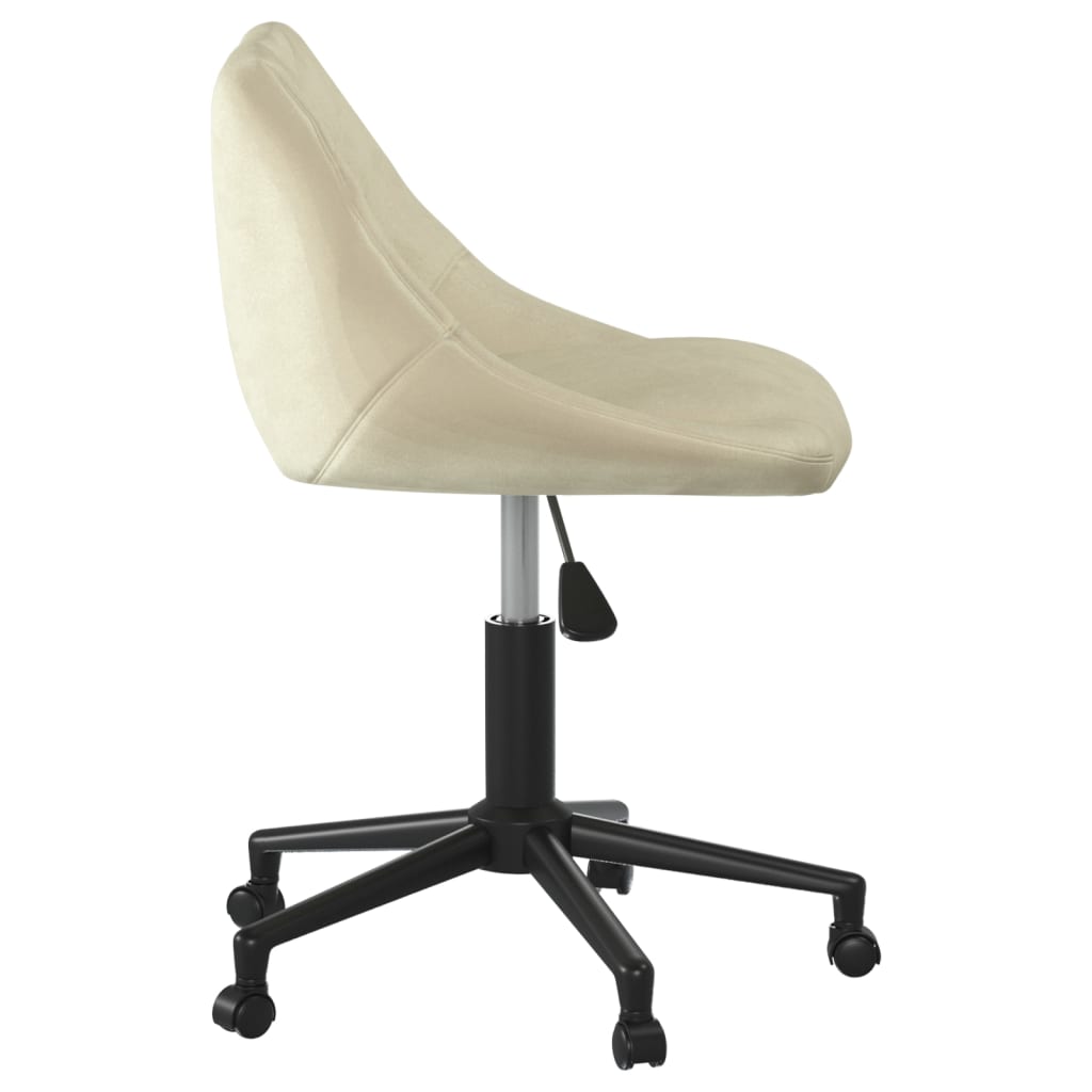 Chaise pivotante de bureau Crème Velours