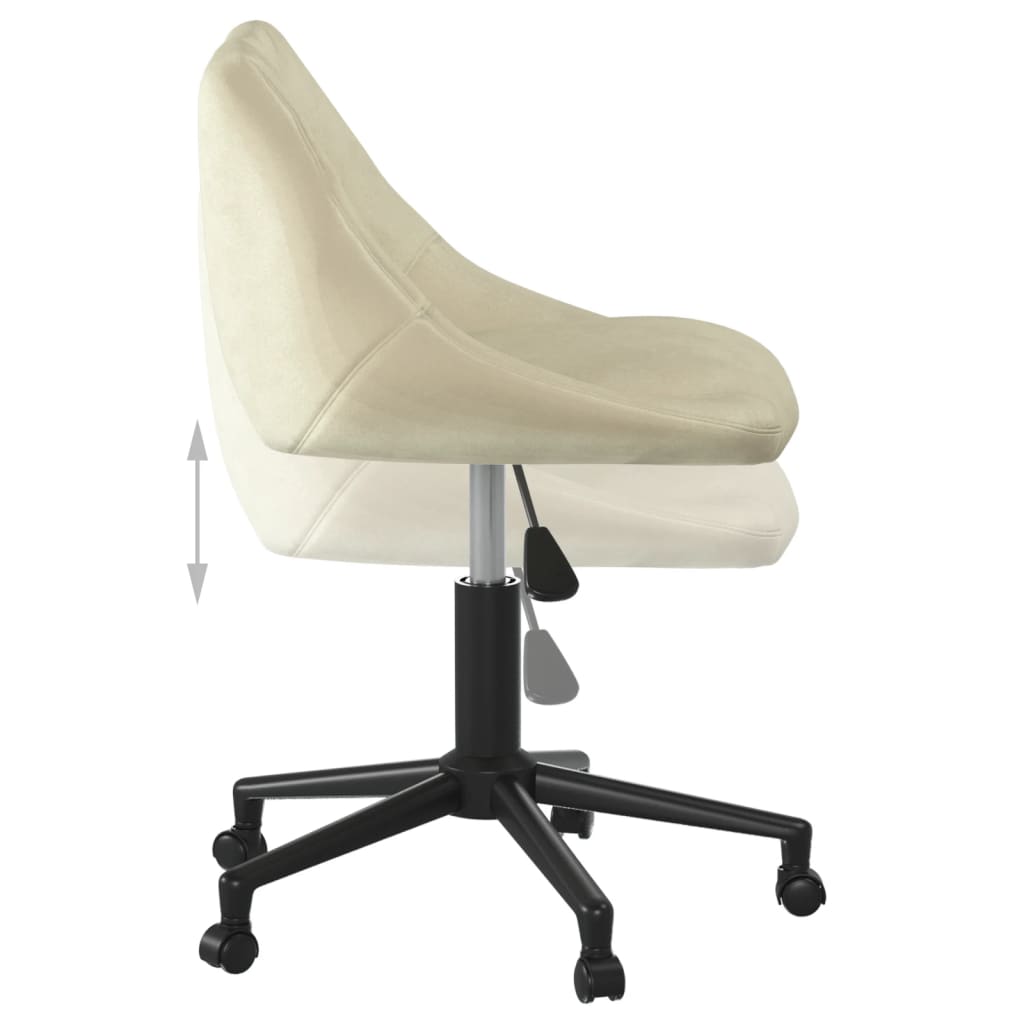 Chaise pivotante de bureau Crème Velours