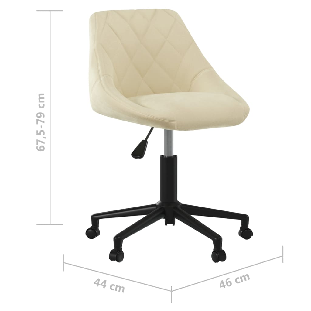 Chaise pivotante de bureau Crème Velours