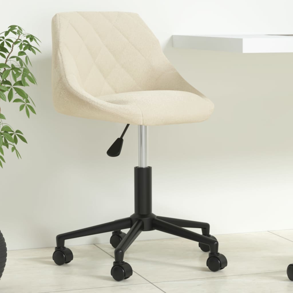 Chaise pivotante de bureau Crème Velours