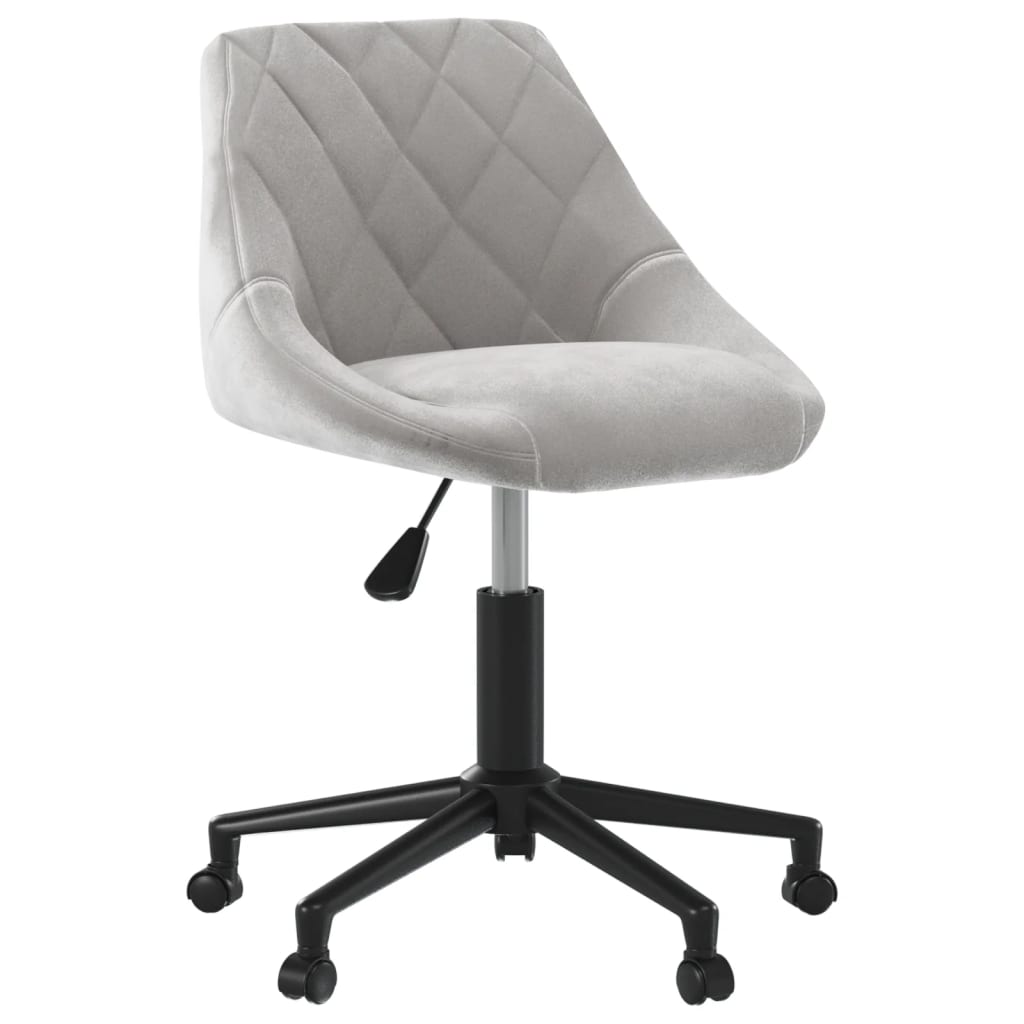 Chaise pivotante de bureau Gris clair Velours