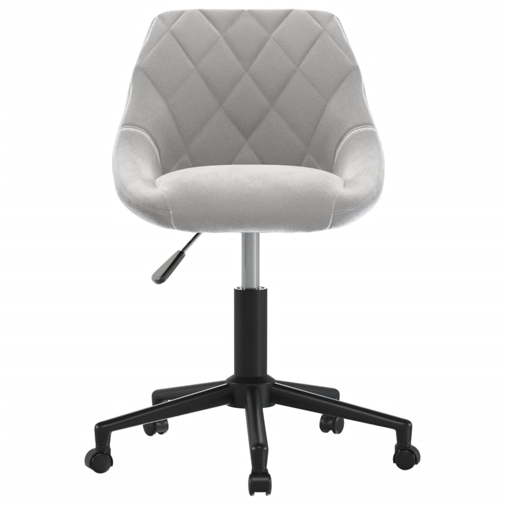 Chaise pivotante de bureau Gris clair Velours