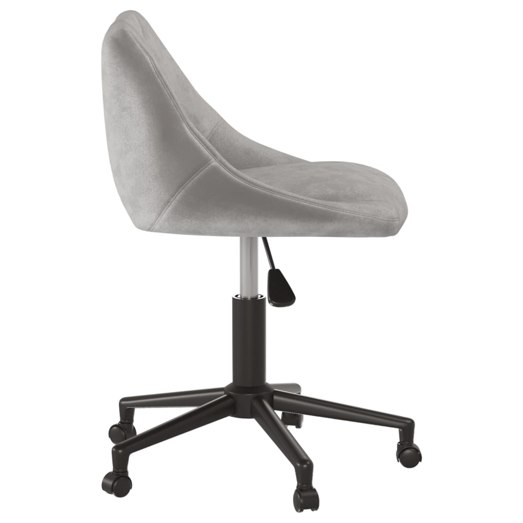 Chaise pivotante de bureau Gris clair Velours