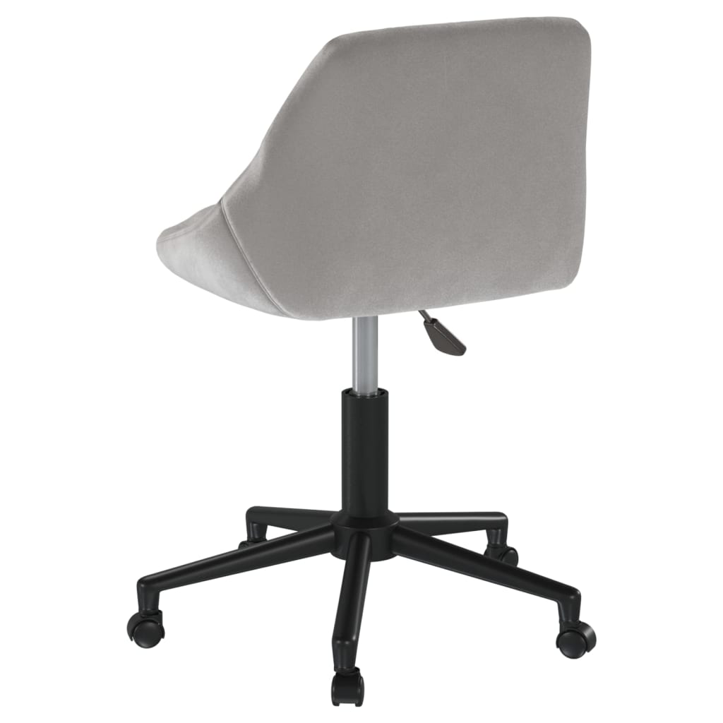 Chaise pivotante de bureau Gris clair Velours