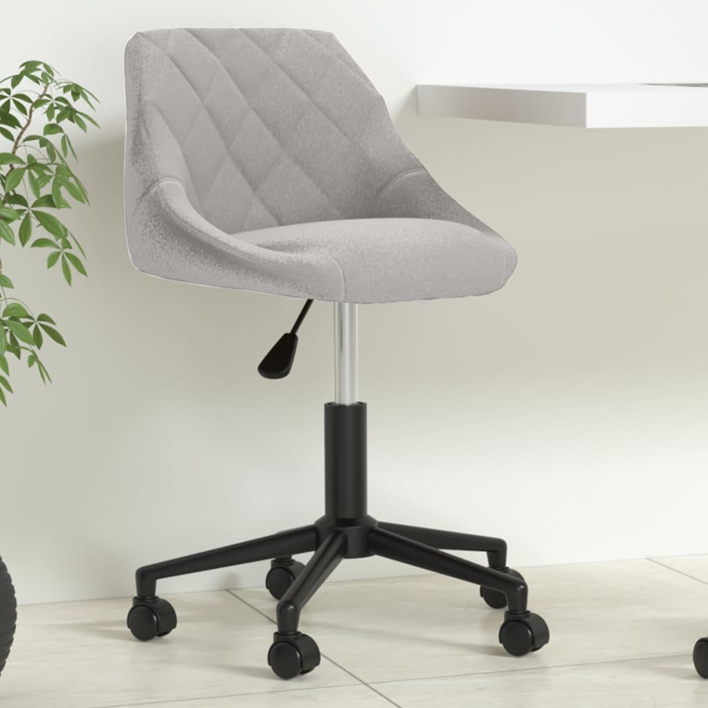 Chaise pivotante de bureau Gris clair Velours