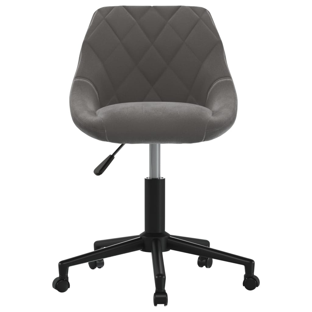 Chaise pivotante de bureau Gris foncé Velours