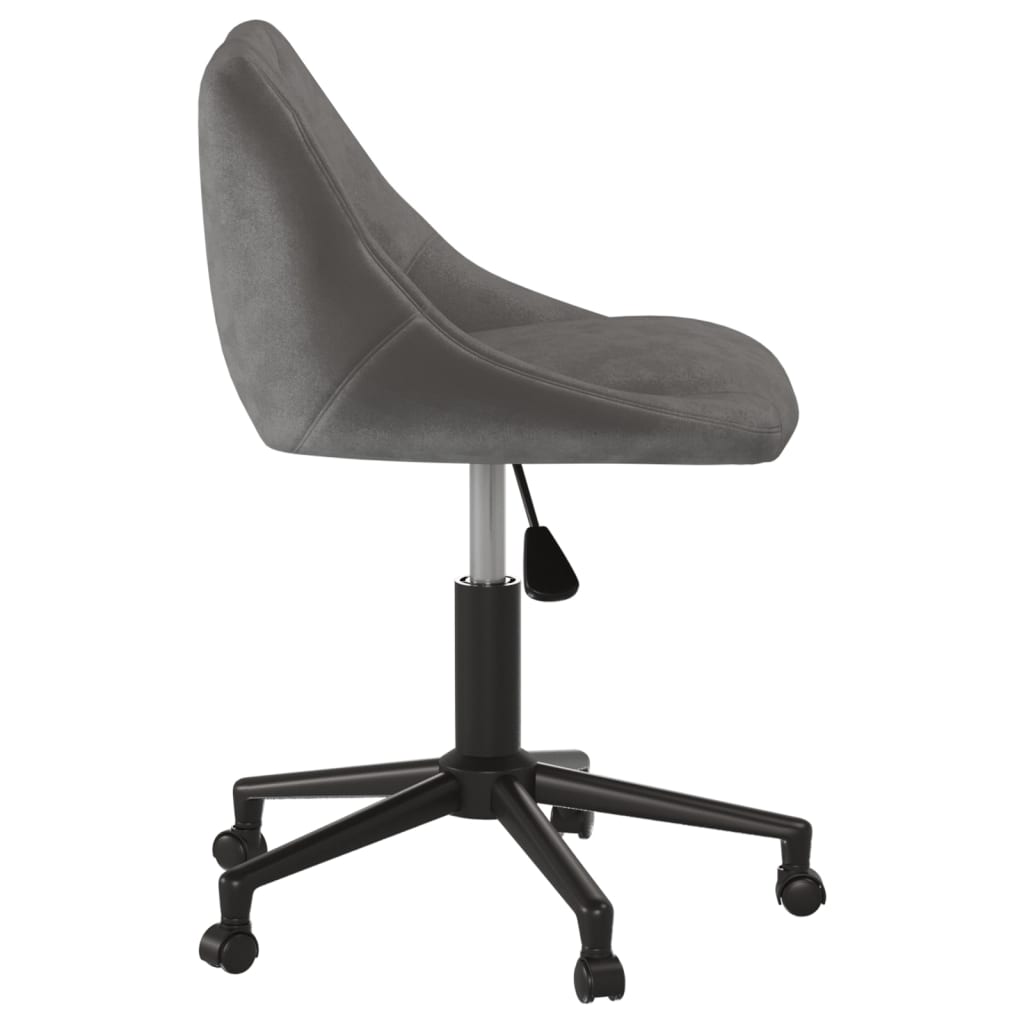 Chaise pivotante de bureau Gris foncé Velours