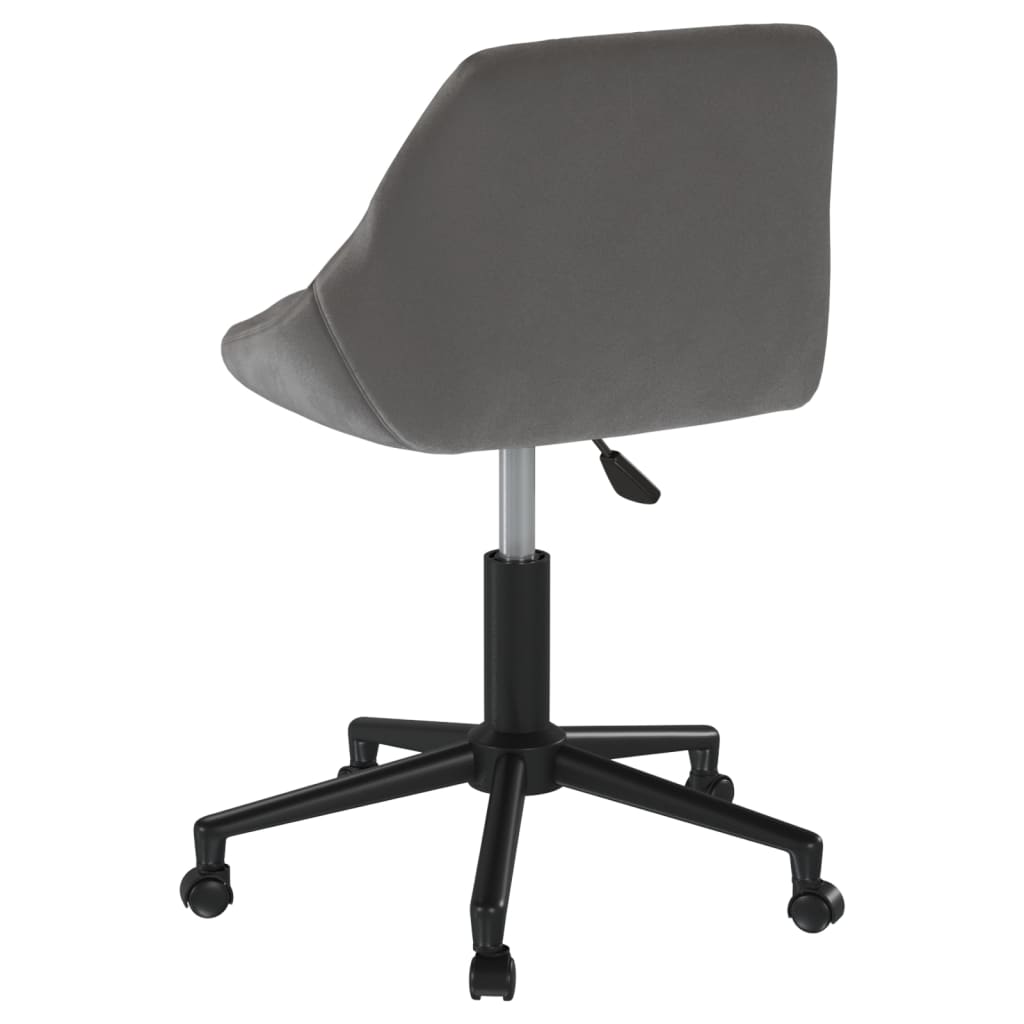 Chaise pivotante de bureau Gris foncé Velours