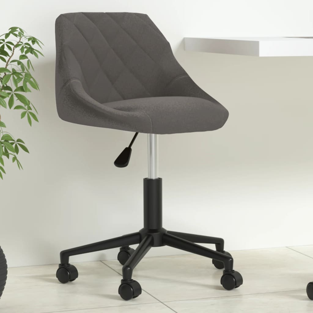 Chaise pivotante de bureau Gris foncé Velours