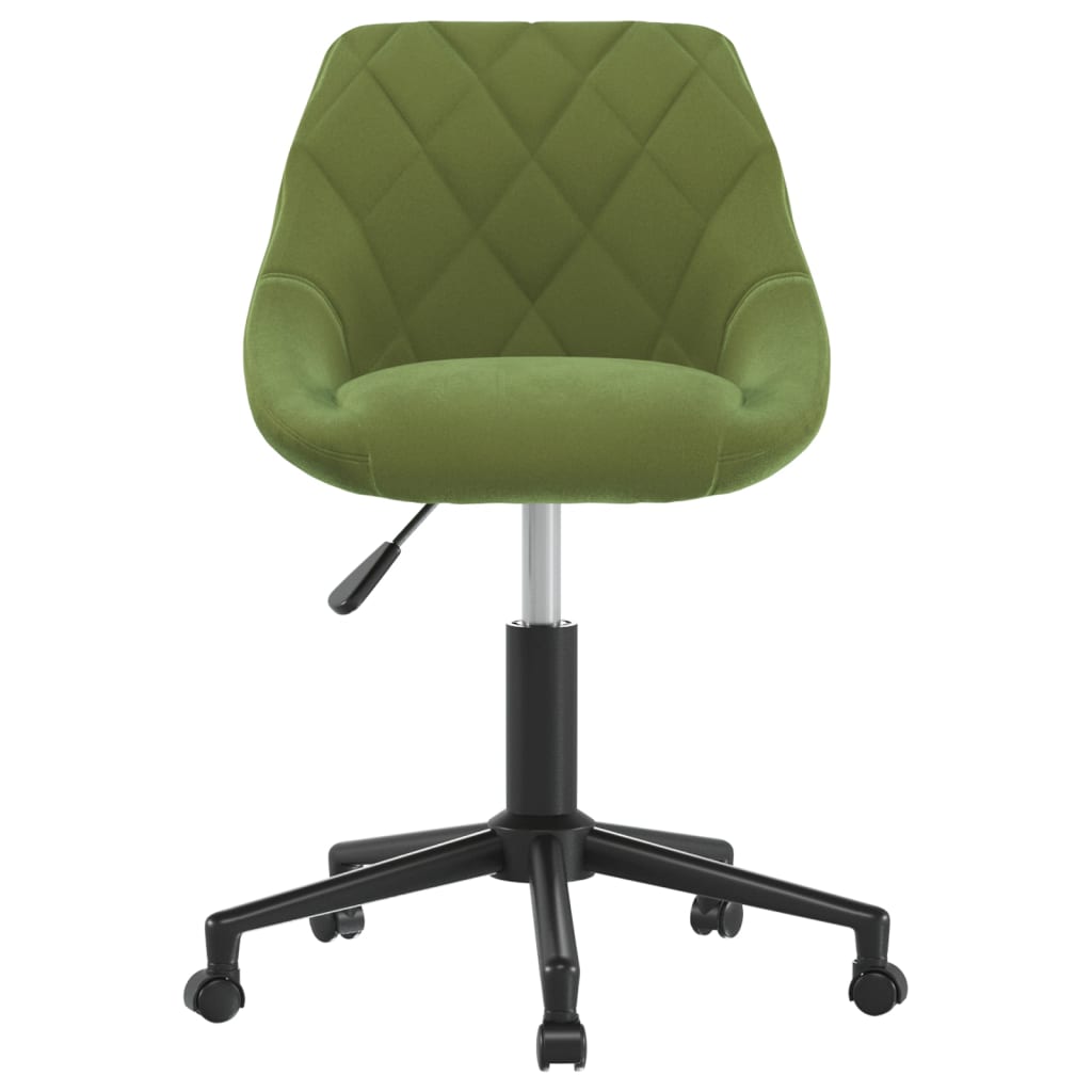 Chaise pivotante de bureau Vert clair Velours