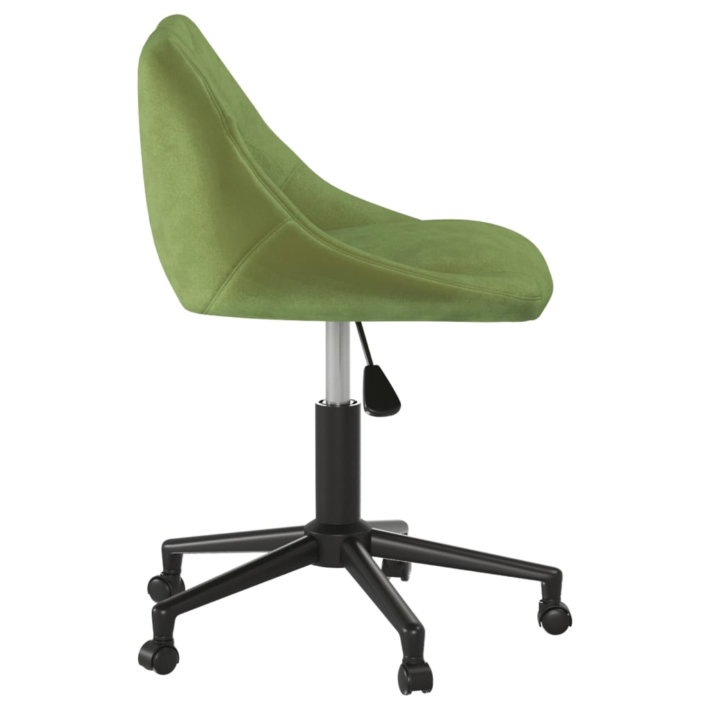 Chaise pivotante de bureau Vert clair Velours