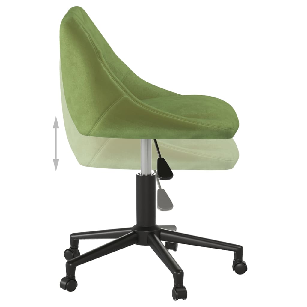 Chaise pivotante de bureau Vert clair Velours